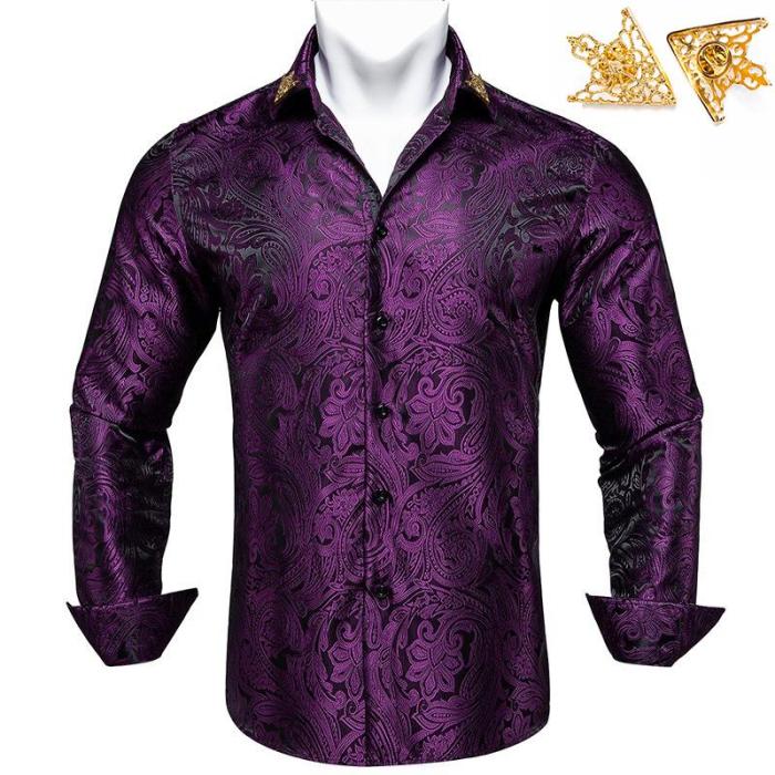 Purple mens dress shirt