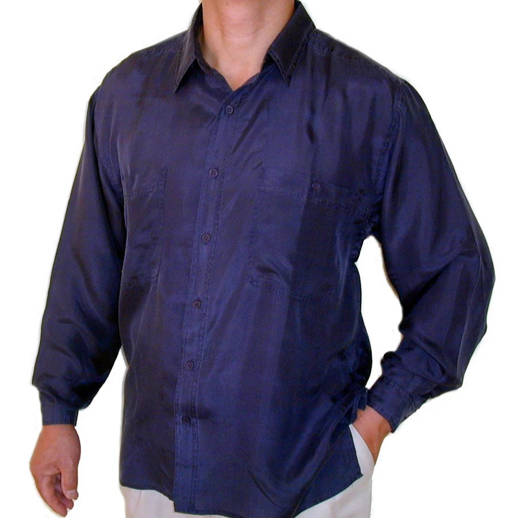 Mens silk dress shirts long sleeve