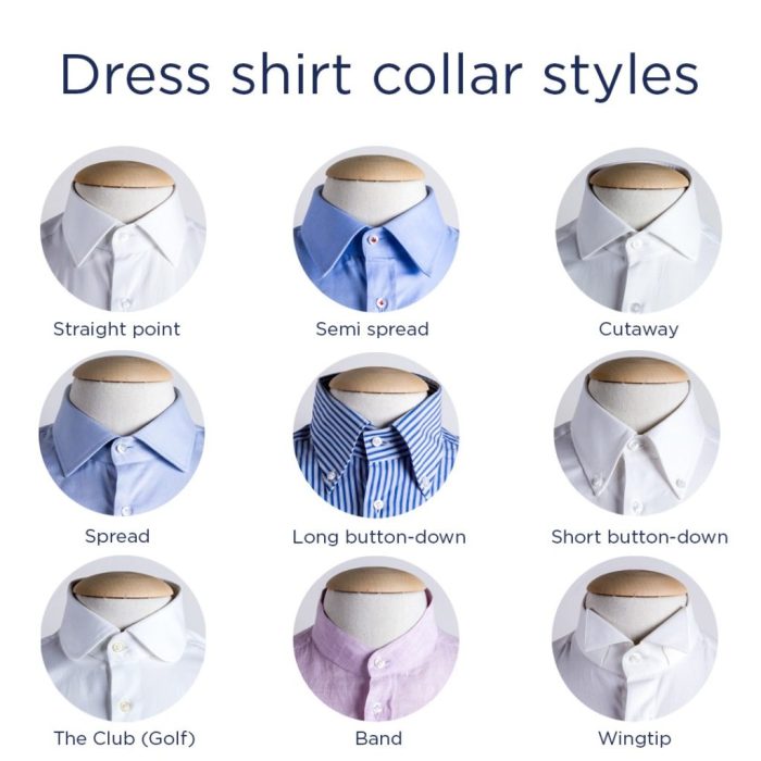 Men's dress shirt collars