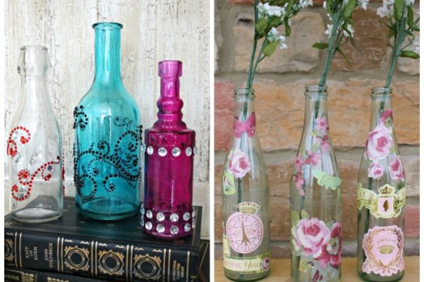 Bottles glass decorate ways creative italia shabby detty via