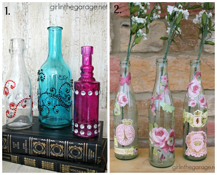 Bottles glass decorate ways creative italia shabby detty via