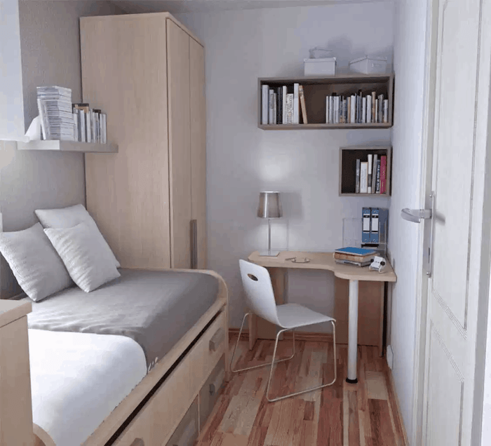 Desain interior kamar kost minimalis