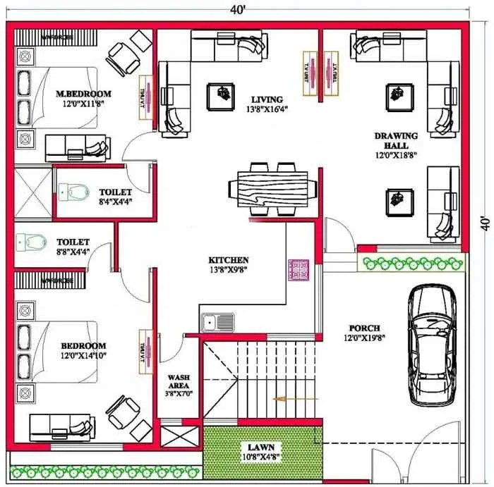 Desain interior rumah type 40